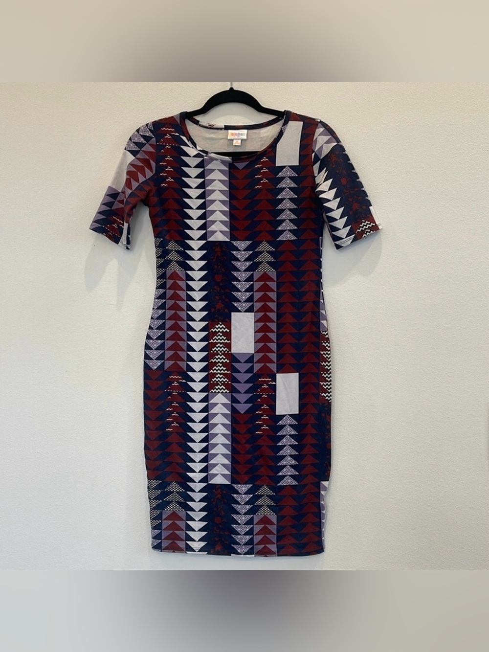 LuLaRoe Simply Comfortable Dress Womens Short Sleeve Midi Multicolor Size XS